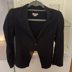Helmet Lang cropped black with white dots blazer